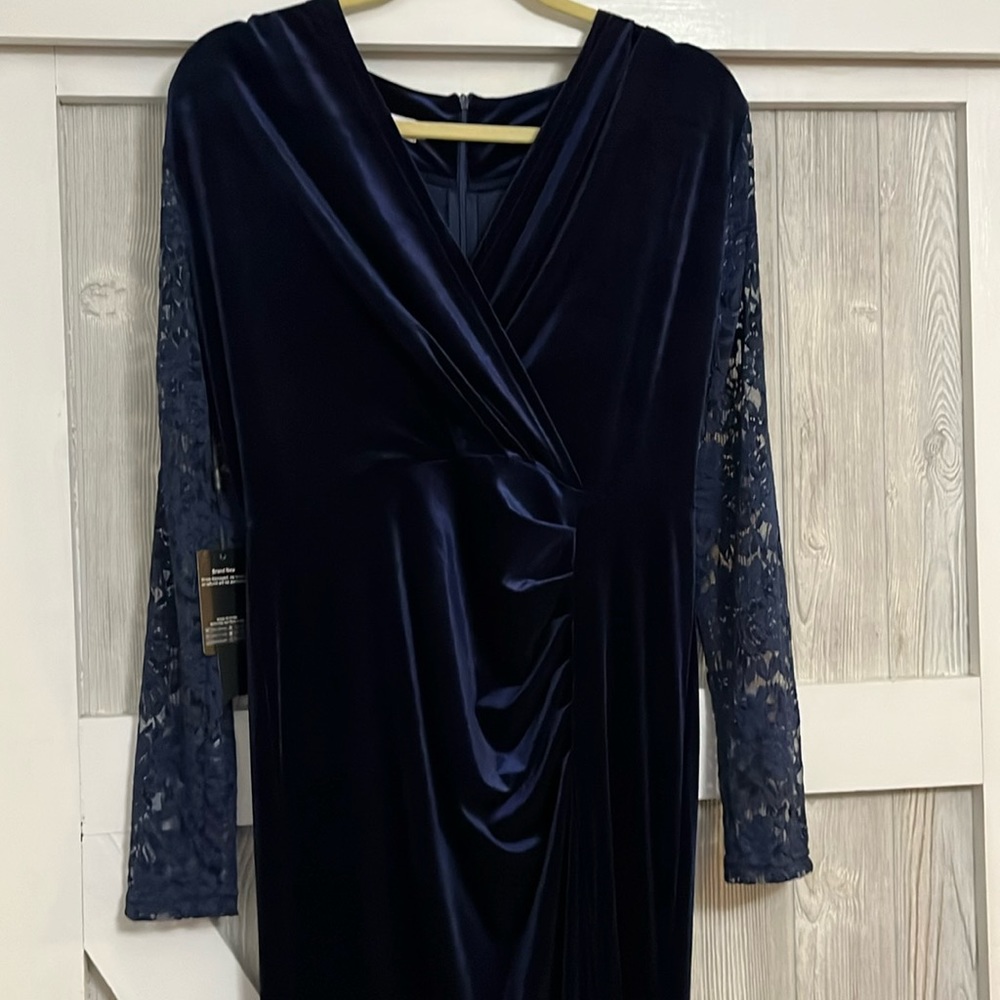 Price reduced! Floor length velvet, lace formal dress
